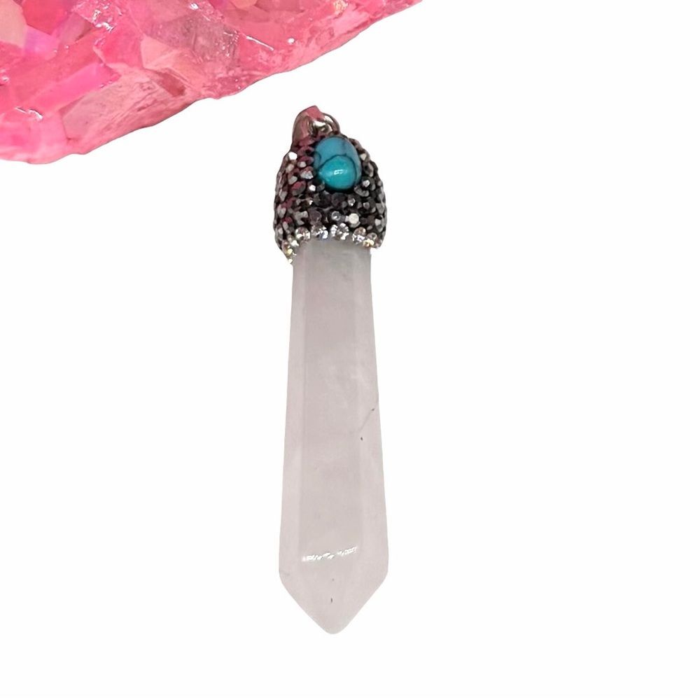 Rose Quartz Necklace Pendant Howlite Turquoise Crystal